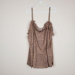 Oddy Light Brown Polka Dot Tank Size 3XL
